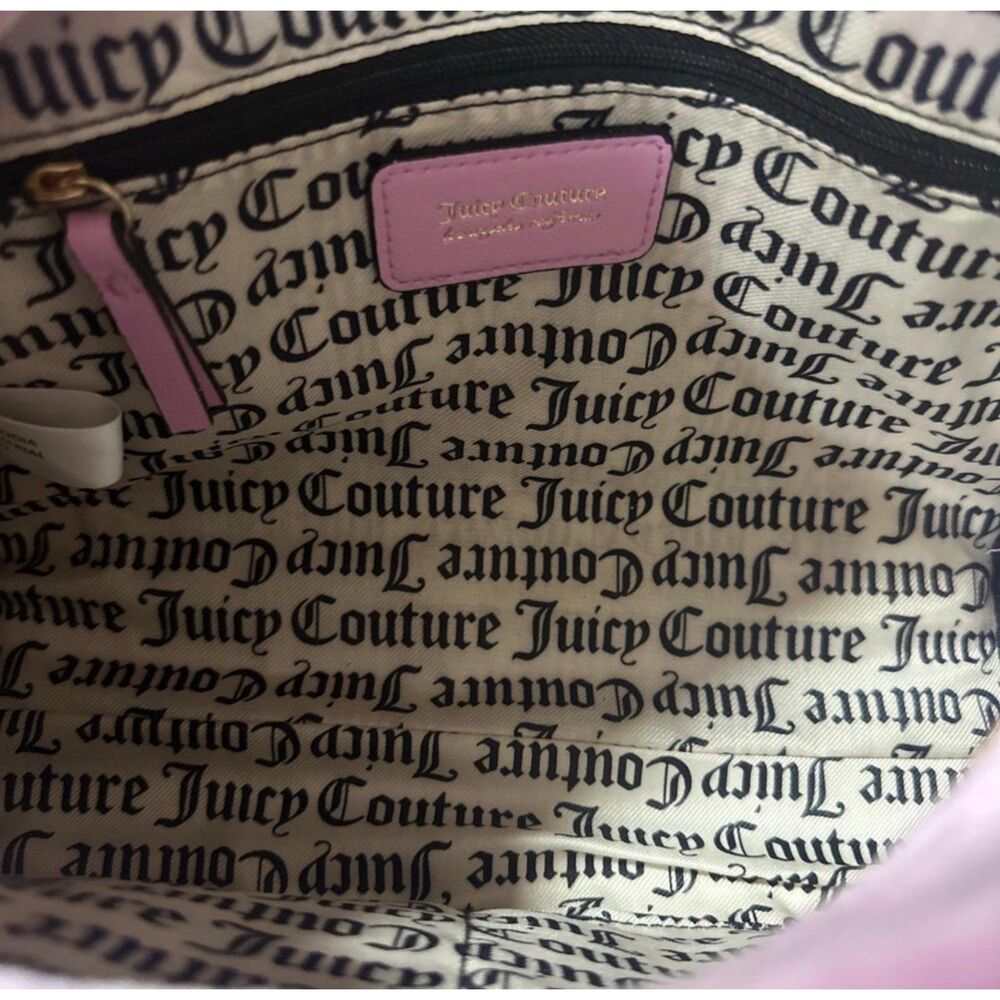Juicy Couture Heritage Bowlers Lavender Purple Velvet Bag NWT Fondant Pink Y2K - Picture 7 of 8